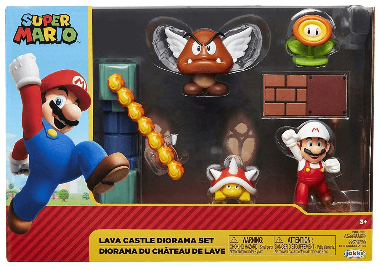 World of Nintendo Super Mario Lava Castle 2.5-Inch Diorama Gift Set