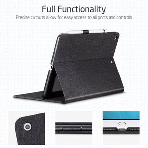 ESR Apple iPad 10.2 inch Simplicity Series PC + PU Horizontal Flip Leather Case Cover with Holder & Pen Slot & Sleep - Wake-up Function (Black) - Gadget Station
