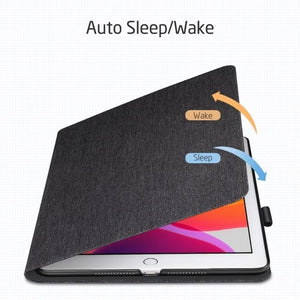 ESR Apple iPad 10.2 inch Simplicity Series PC + PU Horizontal Flip Leather Case Cover with Holder & Pen Slot & Sleep - Wake-up Function (Black) - Gadget Station