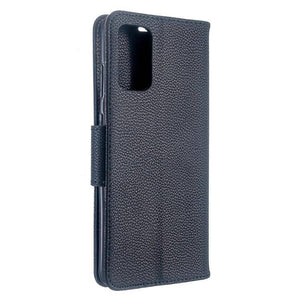 Samsung Galaxy S20+ Litchi Texture Pure Color Horizontal Flip PU Leather Case Cover with Holder & Card Slots & Wallet & Lanyard (Black) - Gadget Station