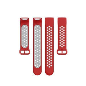 Fitbit Charge 4 - Charge 3 - Charge 3 SE Watch Button Two Colors Silicone Replacement Strap Watchband (Red-Grey) - Gadget Station