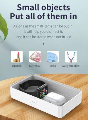 TOTU N52 15W Wireless Charging Sterilization Box Smartphone Sterilizer UV Light Disinfection Cleaning Box (White) - Gadget Station