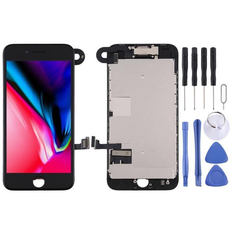 LCD Screen and Digitizer Full Assembly include Front Camera for iPhone 8 (Black) - Gadget Station