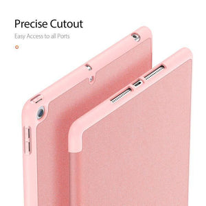 Apple iPad 10.2 DUX DUCIS Domo Series Horizontal Flip Magnetic PU Leather Case Cover with Three-folding Holder & Pen Slot & Sleep - Wake-up Function (Pink) - Gadget Station