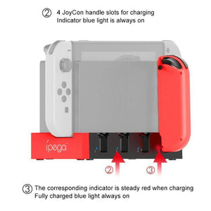 iPega PG-9186 Game Controller Charger Charging Dock Stand Station Holder with Indicator for Nintendo Switch Joy-Con - Gadget Station