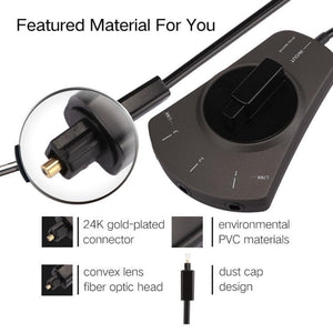 EMK 3 input 1 output Digital Optical Audio Switcher with Toslink Selector Switch for MD - DVD - VCR - CD Player (Black) - Gadget Station