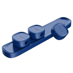 Baseus USB Cable Clip Desk Tidy Organiser Wire Lead Holder with Adhesive Backed (Blue) - Gadget Station