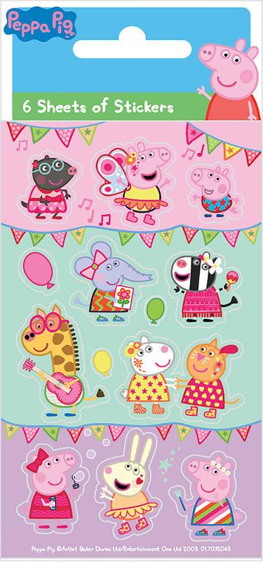 Peppa Pig Carnival Party - 6 Sheets Stickers