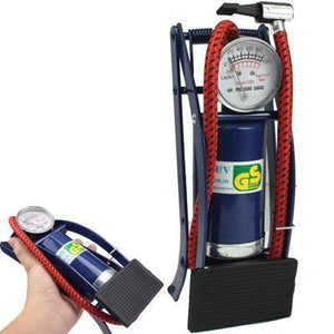 Portable Foot Operated Cylinder Tire Pump Inflator for Basketball Bicycle (Blue) - Gadget Station