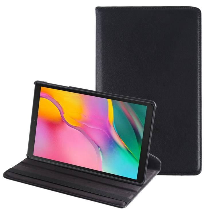 Litchi Texture Horizontal Flip 360 Degrees Rotation Leather Case Cover for Galaxy Tab A 10.1 (2019) T510 - T515, with Holder (Black)