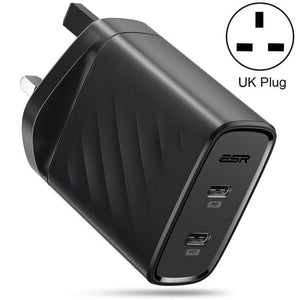 ESR 2PD 36W Plug Travel Wall Charger Adapter Fast Charger for iPhone and Samsung - Tpye - C (UK Plug) - Gadget Station