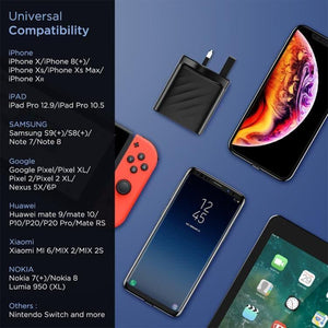 ESR 2PD 36W Plug Travel Wall Charger Adapter Fast Charger for iPhone and Samsung - Tpye - C (UK Plug) - Gadget Station