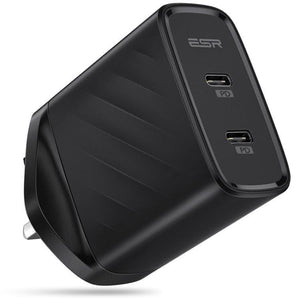 ESR 2PD 36W Plug Travel Wall Charger Adapter Fast Charger for iPhone and Samsung - Tpye - C (UK Plug) - Gadget Station