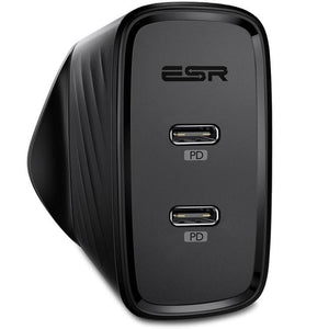 ESR 2PD 36W Plug Travel Wall Charger Adapter Fast Charger for iPhone and Samsung - Tpye - C (UK Plug) - Gadget Station