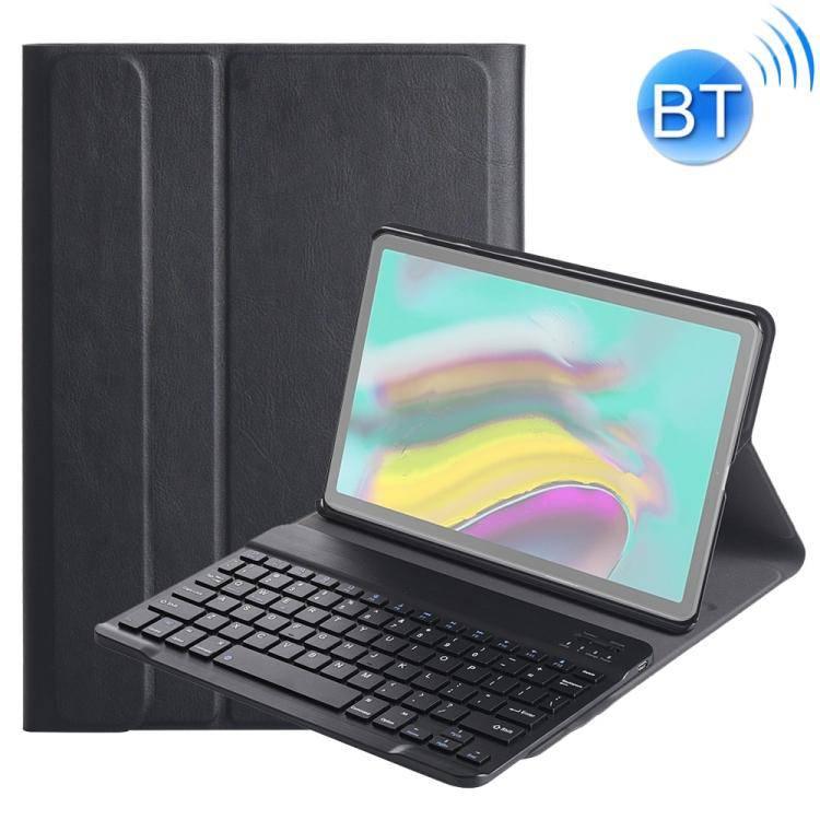 Samsung Galaxy Tab S5e T720 - T725 Detachable Plastic Bluetooth Keyboard Leather Case Cover with Holder (Black) - Gadget Station