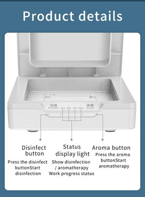 Portable UV Disinfection Box With Disinfection - Sterilization - Aromatherapy - Charging Transfer Function (White) - Gadget Station