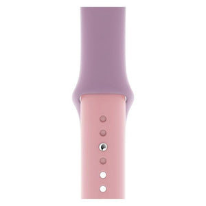 Double Colors Silicone Watch Watchband Strap Watchstrap Band for Apple Watch Series 5 & 4 44mm - 3 & 2 & 1 42mm (Purple+Light Pink) - Gadget Station