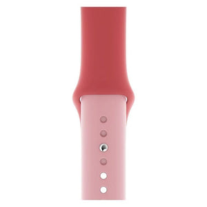 Double Colors Silicone Watch Watchband Strap Watchstrap Band for Apple Watch Series 5 & 4 40mm - 3 & 2 & 1 38mm (Rose Red+Light Pink) - Gadget Station