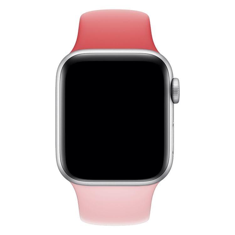 Double Colors Silicone Watch Watchband Strap Watchstrap Band for Apple Watch Series 5 & 4 40mm - 3 & 2 & 1 38mm (Rose Red+Light Pink) - Gadget Station