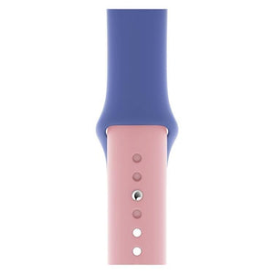Double Colors Silicone Watch Watchband Strap Watchstrap Band for Apple Watch Series 5 & 4 40mm - 3 & 2 & 1 38mm (Light Blue+Light Pink) - Gadget Station