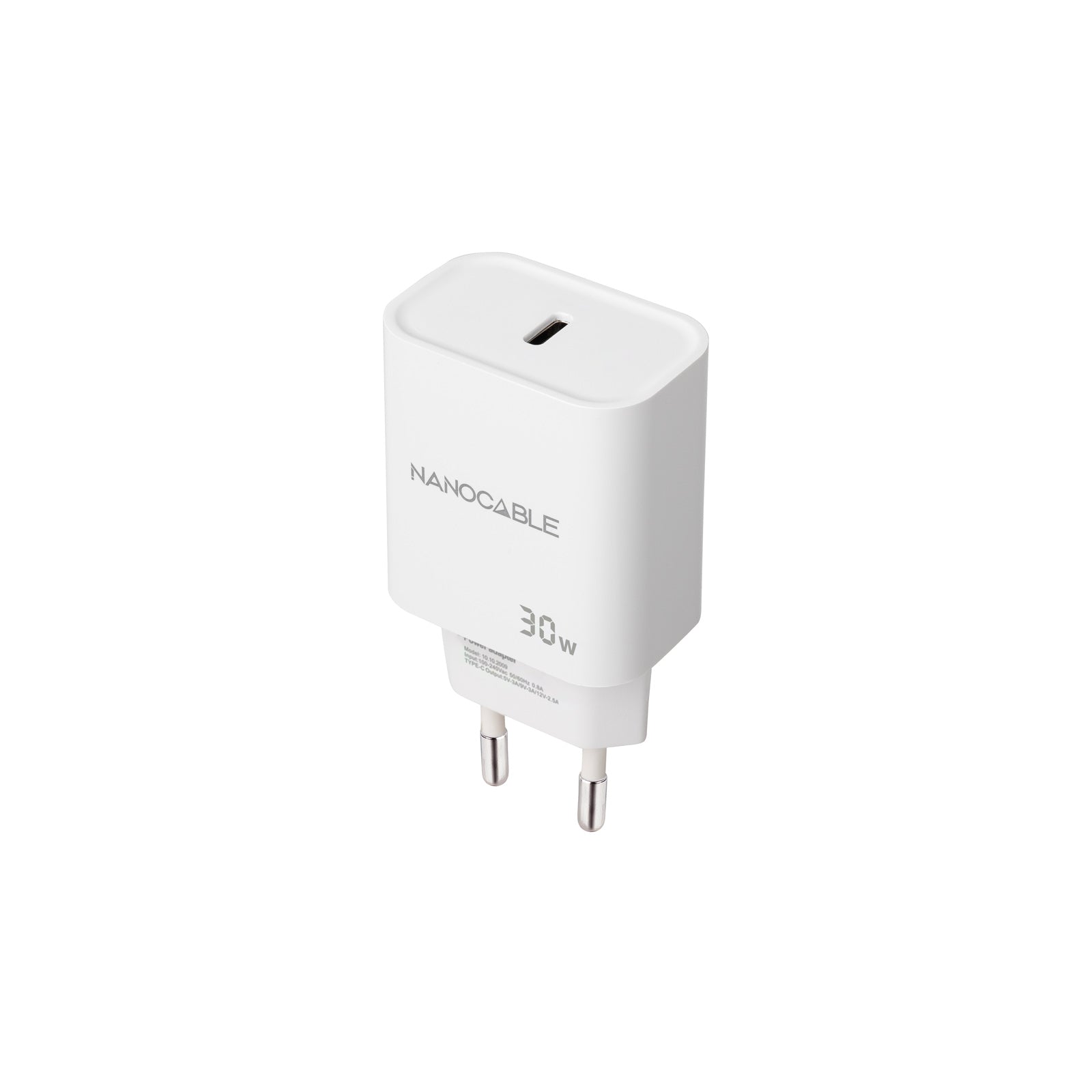 Nanocable 30W USB-C PD Wall Charger - White