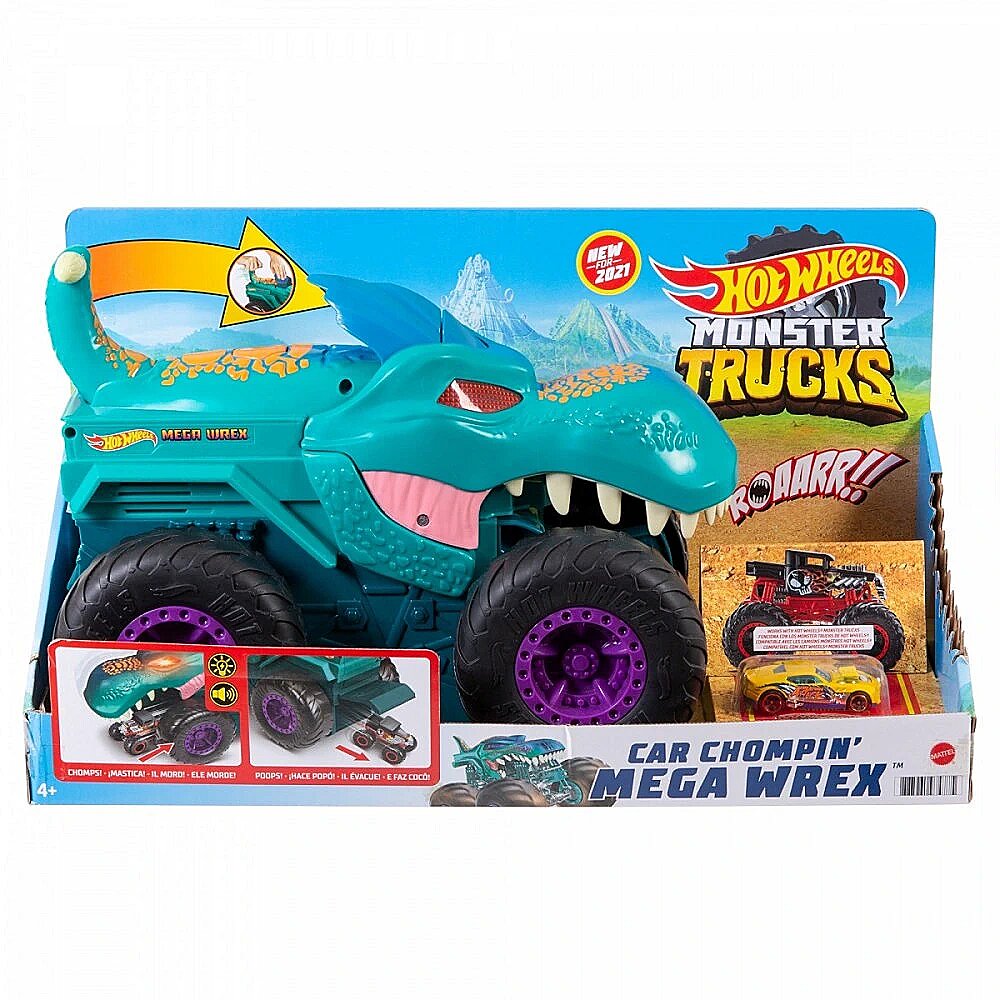 Hot Wheels Monster Trucks Car Chompin Mega Wrex Vehicle