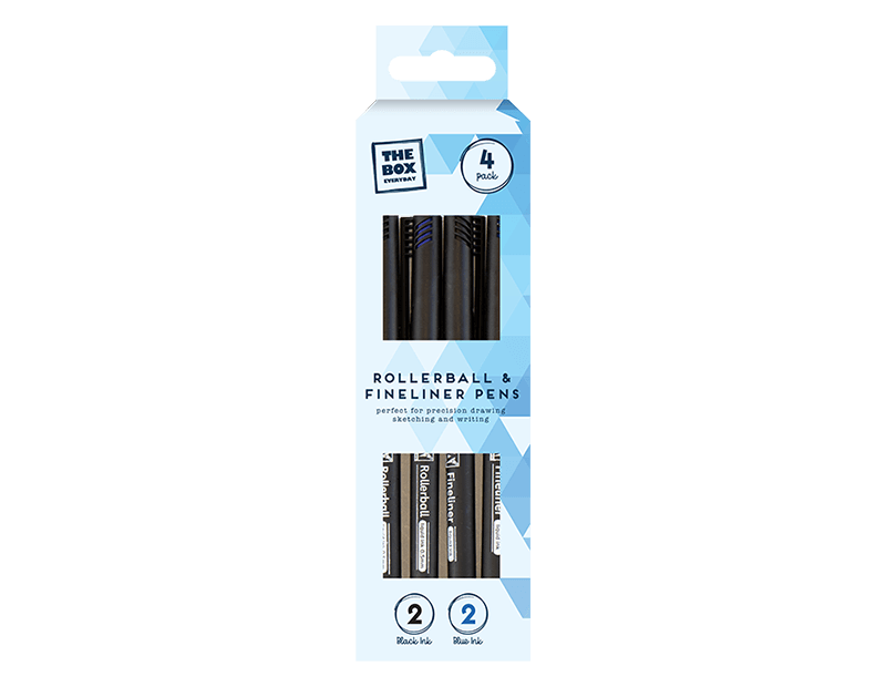 Fine liners & Rollerballs 4pk