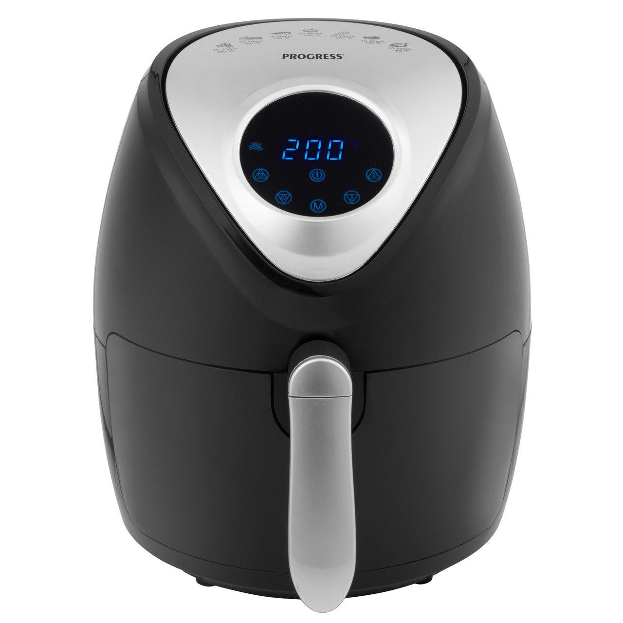 Progress Go Healthy Digital Hot Air Fryer, Non-Stick Coated Cooking Plate, Adjustable Temperature Control, 30 Minute Timer, 4.5 L Capacity, 1300 W