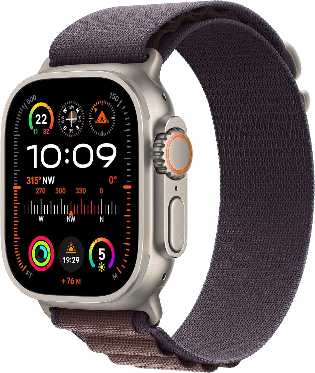 Apple Watch Ultra 2 [GPS + Cellular 49mm] Smartwatch with Rugged Titanium Case & Indigo Alpine Loop, Fitness Tracker, Precision GPS, Action Button, Extra-Long Battery Life