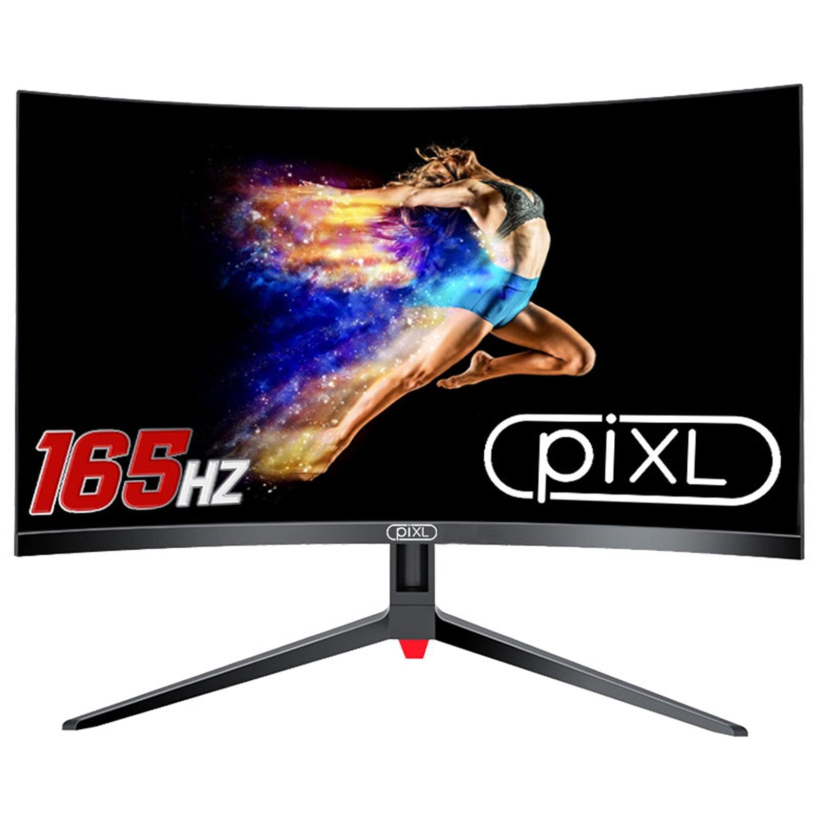 piXL 32 Inch Curved Gaming Monitor, 144Hz/ 165Hz, 5ms Response Time, Frameless, Freesync, G-Sync, 1920 x 1080 Full HD, DisplayPort, HDMI, VESA Mount, Black Finish