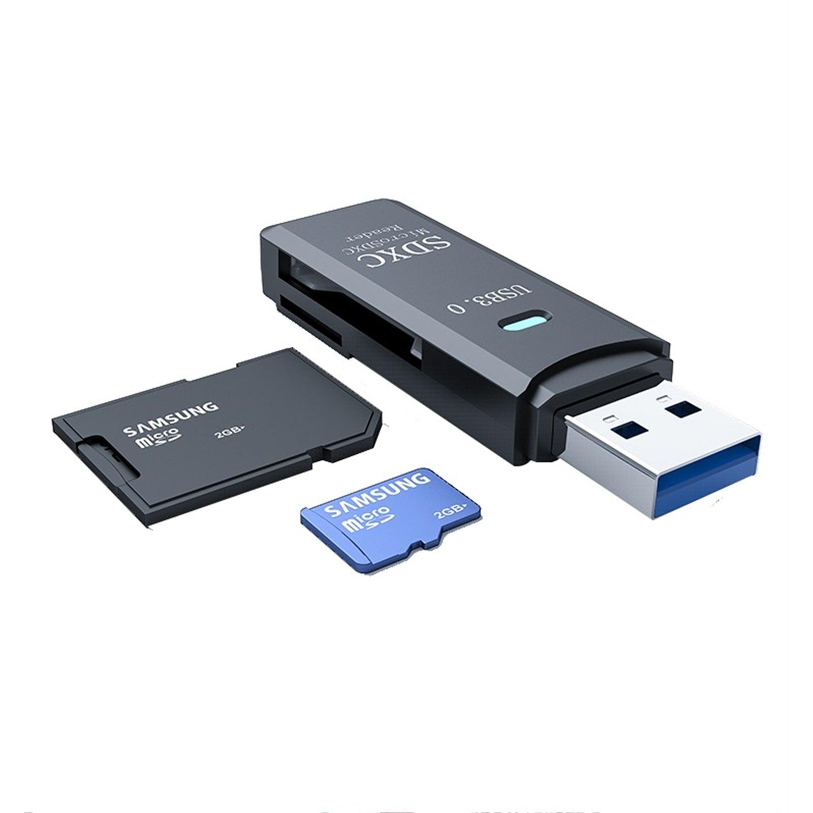 USB 3.0 Card Reader, High-speed Memory Card Adapter Supports SD/Micro SD/TF/SDHC/SDXC/MMC, Compatible with Windows, OS, Black