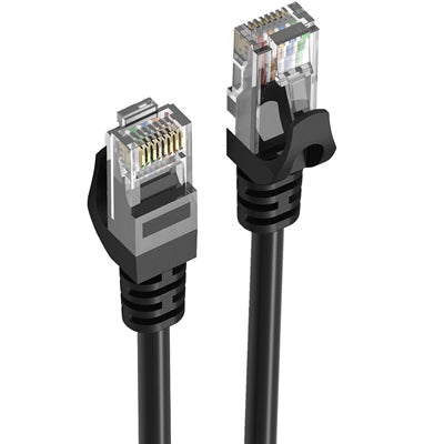 Prevo Network Cable, RJ45 (M) to RJ45 (M), CAT6, 5m, Black, Oxygen Free Copper Core, Sturdy PVC Outer Sleeve & Clip Protector, Retail Box Packaging