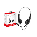 Genius Ultra Lightweight Headset with Mic, USB Connection, Plug and Play, Adjustable Headband and microphone with In-line Volume Control, Black