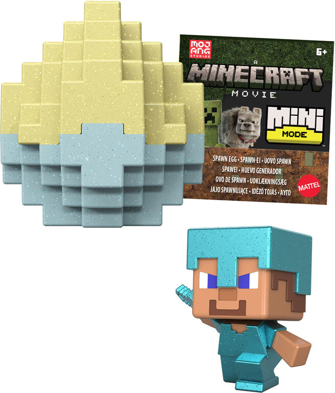 Minecraft Movie Mini Mode Spawn Egg Mystery Pack - Steve in Diamond Armor