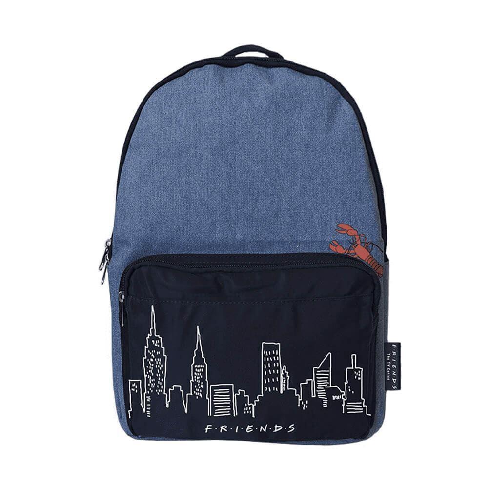 Friends New York Skyline and Lobster Denim Backpack Rucksack School Bag