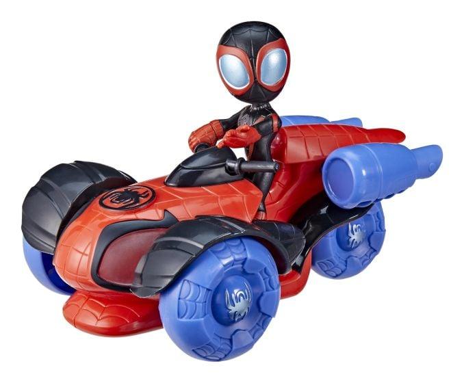 Hasbro Marvel Spidey And His Amazing Friends Glow Tech Techno Racer Miles Morales Spiderman