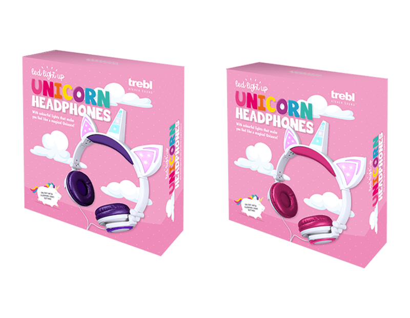 Light Up Unicorn Headphones, Random Colour Delivery