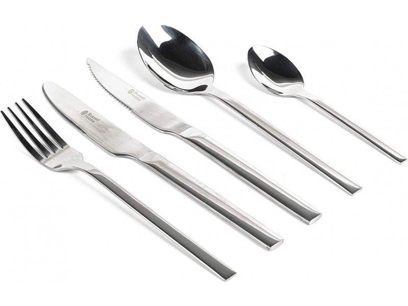 Russell Hobbs Vermont Cutlery Set – 20 Piece Stainless Steel Tableware With Steak Knives, Service For 4 People, Dishwasher Safe, Knives/Forks/Dessert Spoons/Teaspoons, 15 Year Guarantee