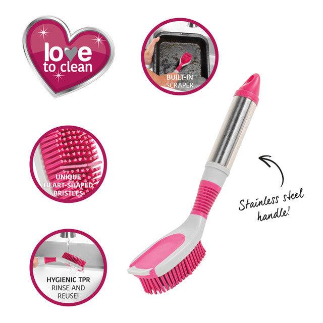 Kleeneze® Heart Rubber Head Oval Dish Brush