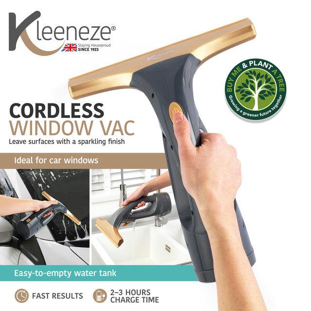 Kleeneze Cordless Window Vacuum Cleaner, Grey/Gold