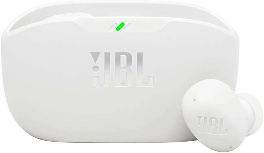 JBL Wave Buds 2 - White, Wireless Noise Cancelling Bluetooth Earbuds with 40 Hours Playtime, JBL Pure Bass Sound, Smart Ambient Technology, IP54 Water and Dust Resistant, Multi-Point Connection