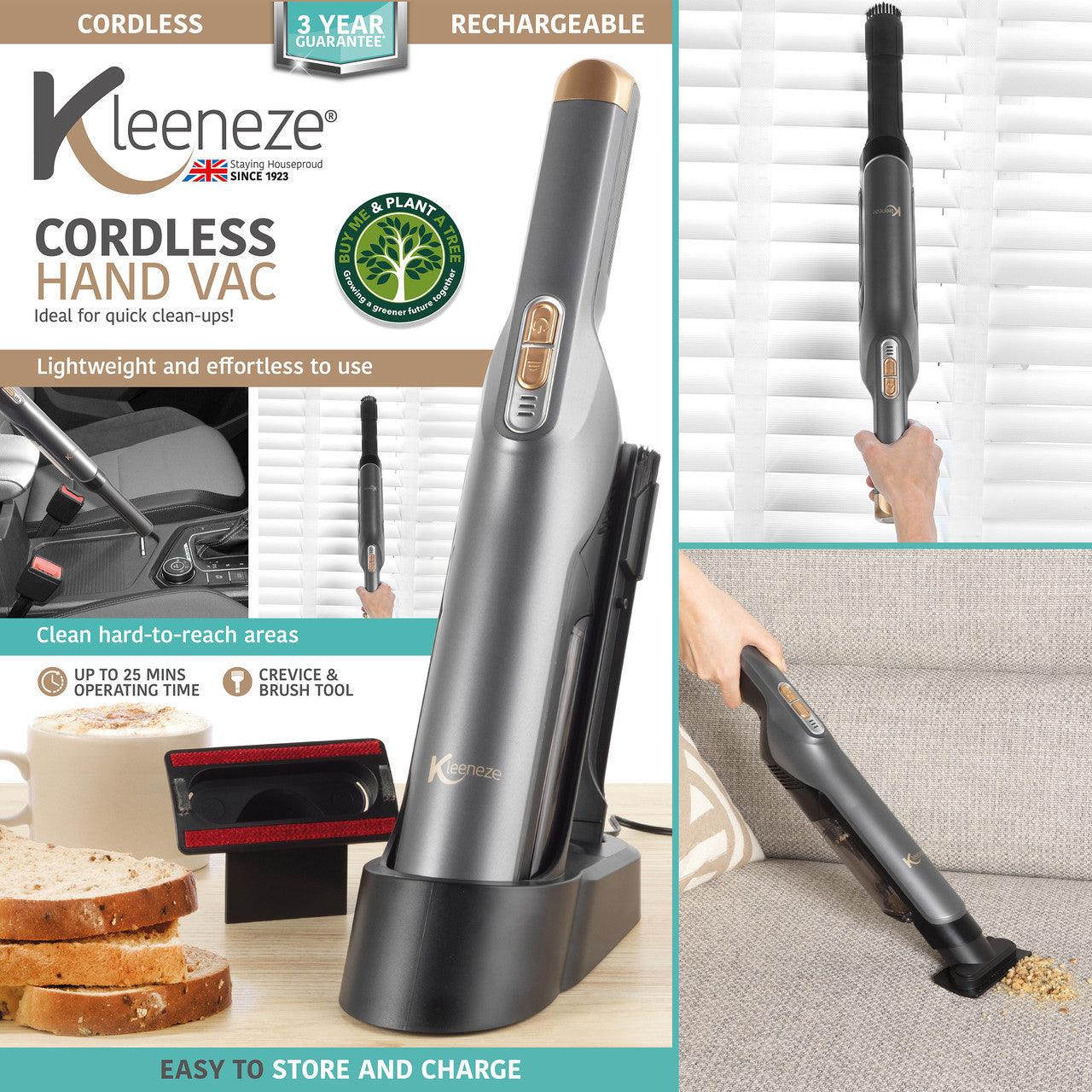 Kleeneze Cordless Hand Vac, Quick Clean-Ups, Rechargeable Vacuum