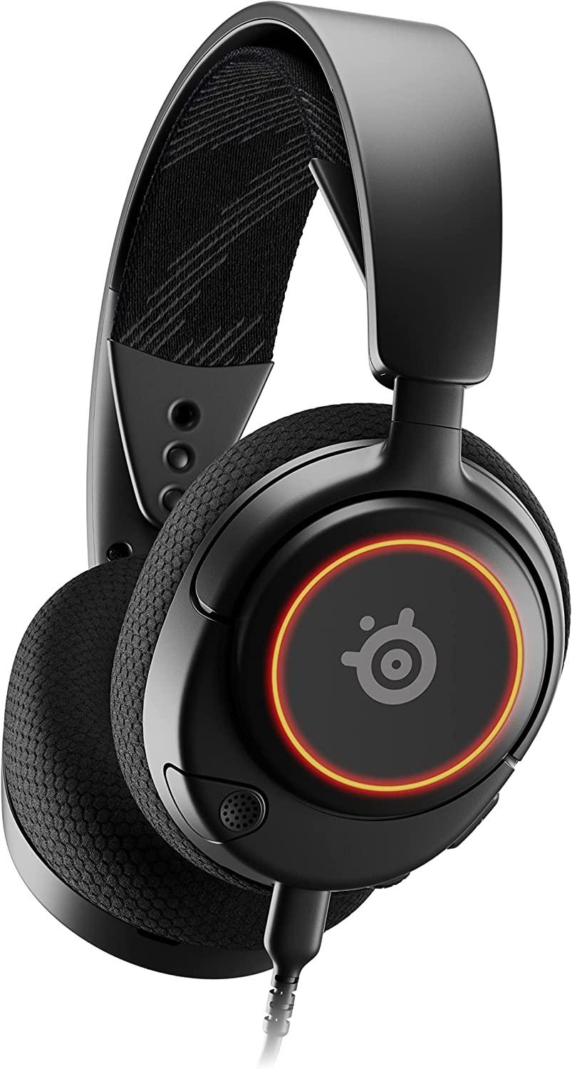 SteelSeries Arctis Nova 3 Multi-System Gaming Headset - Hi-Fi Drivers - 360° Spatial Audio - RGB Lights - AirWeave Memory Foam Earcups - Super Lightweight - ClearCast Gen 2 Mic - PC, PS5, PS4, Switch