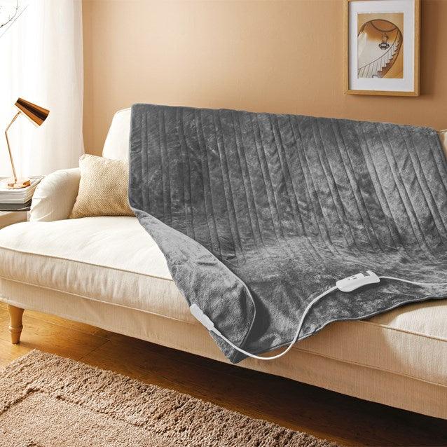 Bauer Luxury Soft Touch Heated Throw- Grey 120x160