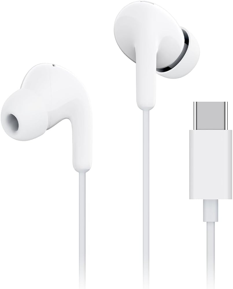 Xiaomi Type-C Earphones  - White, 12.4mm driver, HD microphone Comfortable feel Ergonomic design Three-button wire control, IP54