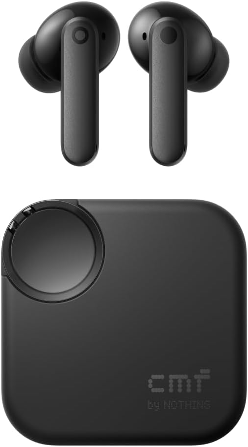 NOTHING CMF Buds 2 - Dark Grey, Wireless Earbuds with 48 dB Hybrid ANC, 55-Hour Battery Life, 11mm PMI Driver, 6 HD mics and Spatial Audio, IP55 Dust & Water Resistance