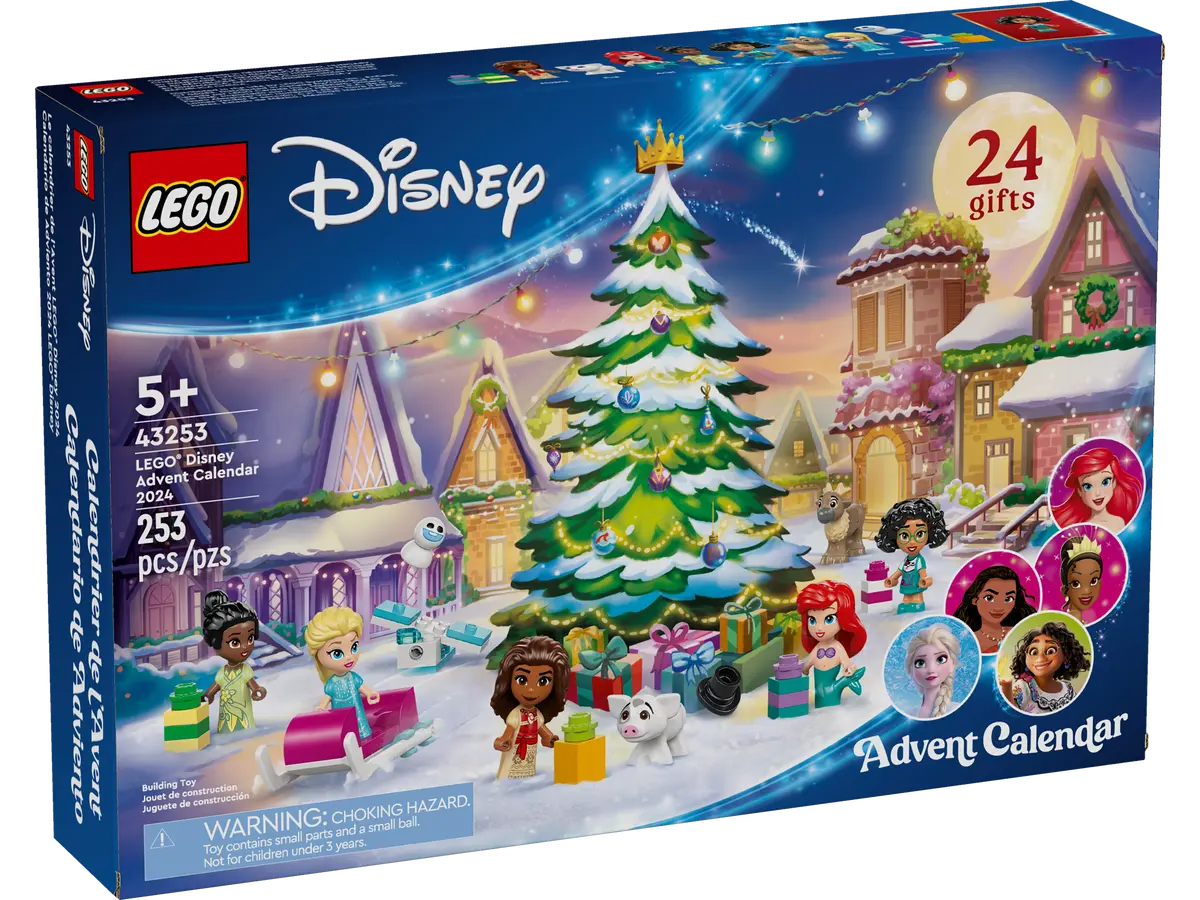 LEGO Disney Princess Advent Calendar 2024, Christmas Countdown Building Toy Set, with 24 Surprises Including 5 Micro-Doll character Figures