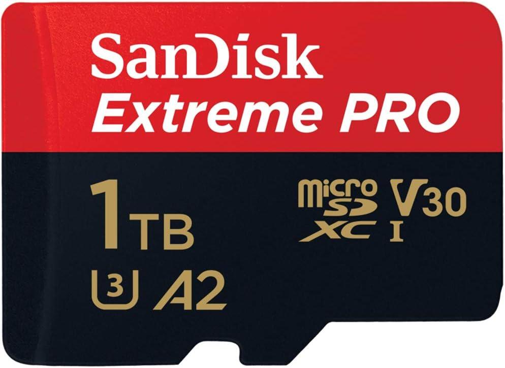 SanDisk Extreme Pro 1 TB microSDXC Memory Card + SD Adapter with A2 App Performance + Rescue Pro Deluxe 170 MB/s Class 10, UHS-I, U3, V30, , for Nintendo Switch, Drone, GoPro