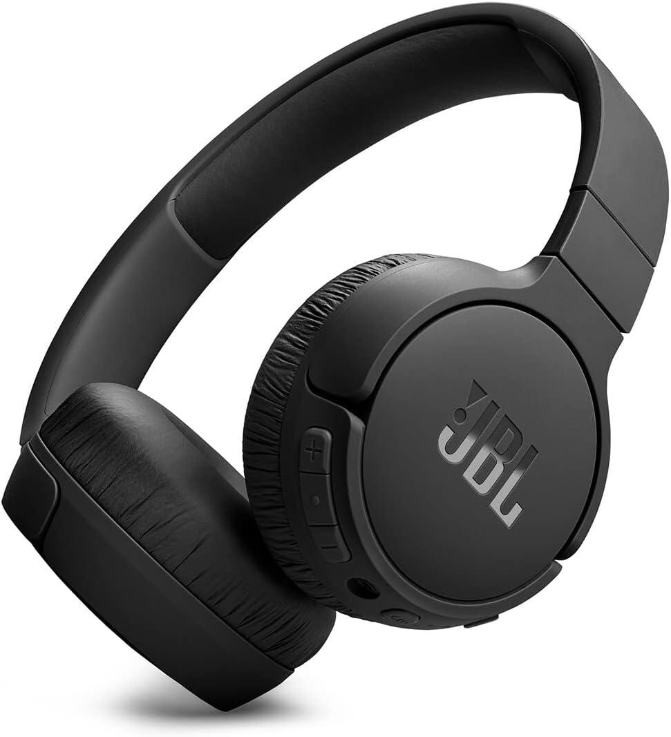 JBL Tune 670NC Wireless On-Ear Headphones, with Adaptive Noise Cancelling, Bluetooth, Lightweight Design and 70 hours Battery Life, in Black