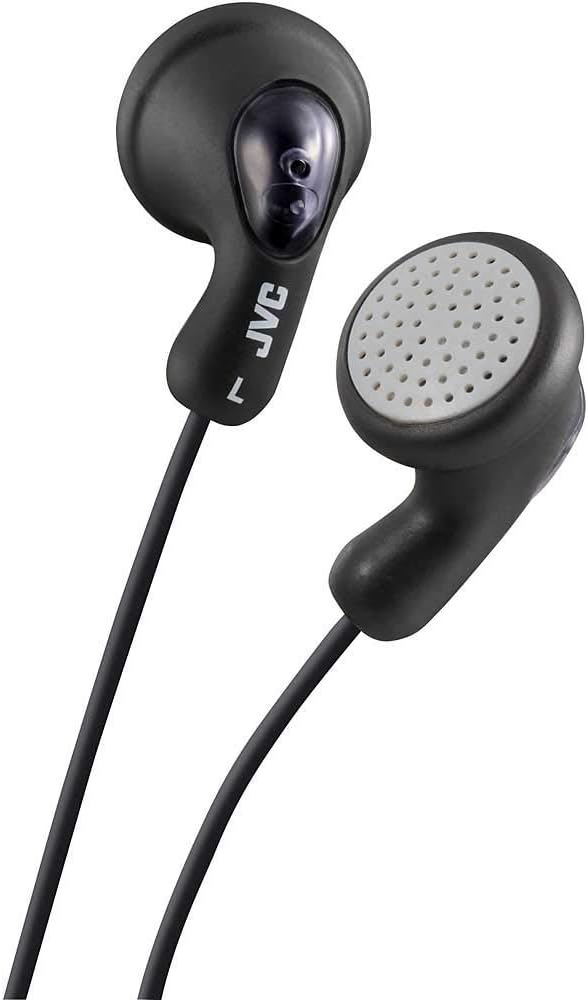 JVC Gumy In-Ear Earphones - Black, Optimal Comfort with Soft Rubber Body - Powerful Reproduction